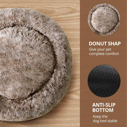 Vista 259 de JOLLYVOGUE Cama Calmante para Perros Pequeños - Cama para Perros Pequeños en Forma de Dona Lavable de 23 Pulgadas para Gatitos y Cachorros, Camas