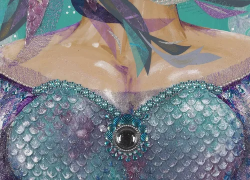 Vista 4 de Susan M. Epperly "Queen Safine" Original Mixed Media Acrylic Painting 24" x 36" x 3" on Canvas