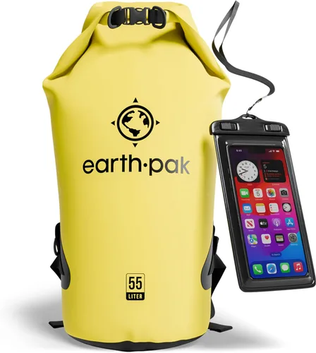 Vista 65 de Earth Pak Bolsa Seca Impermeable - Mochila Impermeable de Cierre Enrollable Superior Mantiene el Equipo Seco para Kayak con Funda Impermeable