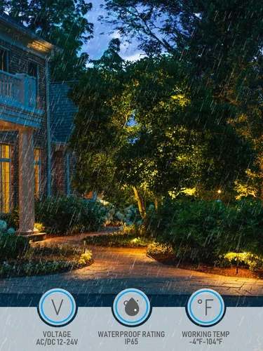 Vista 5 de LEONLITE 3CCT - Luces de camino de bajo voltaje, luces LED para camino de paisaje, 3000 K4000 K5000 K, cabezal de cono plano, 12-24 V CACC, luz IP65