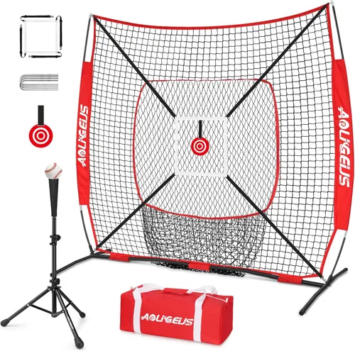Vista 12 de 6'X6' Baseball Softball Practice Net,Pitching Net,Batting Net,with Bonus Strike Zone,Target and Bow Frame,for Hitting,Pitching,Catching
