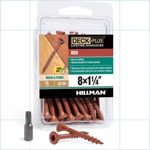 Vista 51 de Deck Plus Tornillos para valla y madera exterior con revestimiento epoxi de 2-1/2 pulgadas #10 x 2-1/2 pulgadas, rosca gruesa incluida, tornillo