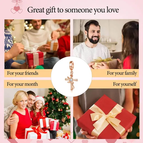 Vista 6 de VALGACLS Dijes de plata de ley 925 con forma de corazón de ratón para pulseras, collar, día de San Valentín, día de la madre, regalo de joyería