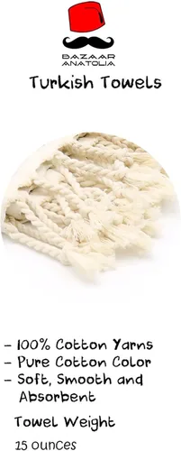 Vista 4 de Bazaar Anatolia Toalla de baño turca, 100% algodón, decoración bohemia de granja de secado rápido, manta de otoño para baño, de gran tamaño, 71 x 39