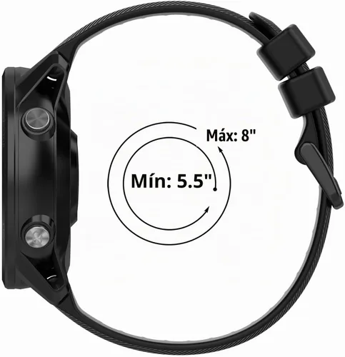 Vista 4 de Correa para reloj Garmin Forerunner 955 - Reemplazo de silicona Verde militar