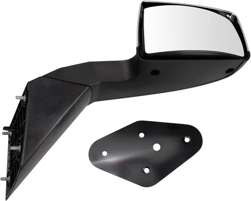 Vista 6 de TRQ Cubierta cromada del espejo manual del lado del pasajero, acabado liso para Volvo VNL 2004-2014