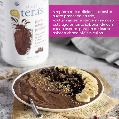 Vista 4 de Tera's Whey Protein, chocolate negro, 12 onzas