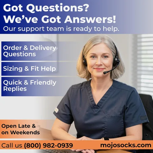 Vista 2 de Hecho en EUA - Calcetines de compresión a la rodilla, punta cerrada media de soporte 20-30mmHg