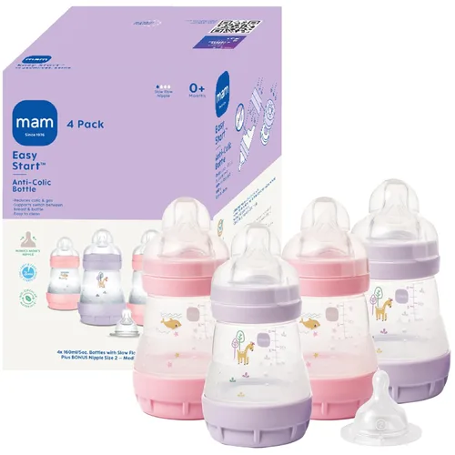 Vista 13 de MAM Biberones anticólicos Easy Start de 5 oz, flujo lento con tetina de flujo medio adicional, reduce cólicos, gases y reflujo, fácil de limpiar