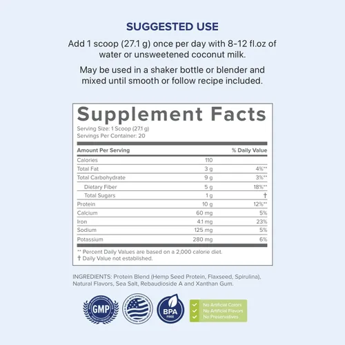 Vista 2 de Gundry MD Pro Plant Complete Shake - Mezcla de proteínas vegetales de alta fibra, 20 porciones (vainilla)