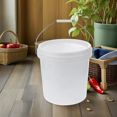 Vista 5 de ULTECHNOVO Cubo de almacenamiento de plástico de grado alimenticio con tapa y asa, contenedor multiusos para alimentos para perros, campamento y uso