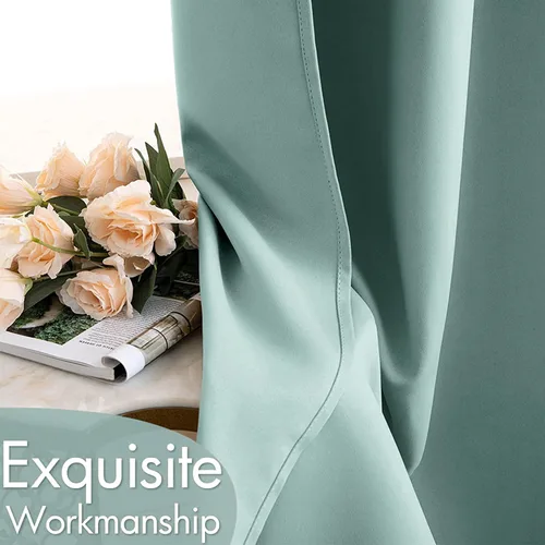 Vista 5 de MIULEE Cortinas opacas para dormitorio o sala de estar, juego de 2 paneles de cortina para ventana con aislamiento térmico y bloqueo de luz