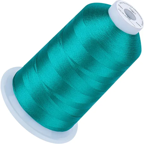 Vista 158 de Simthread 5500 yardas de hilo de bordar, 5000M de alto rendimiento 40WT 100% poliéster – 170+ colores vívidos, clasificado de alta velocidad