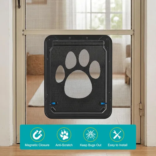Vista 9 de Ownpets Puerta mosquitera para perros, Puerta mosquitera para mascotas con cierre, Puerta mosquitera magnética con cierre, Puerta mosquitera robusta