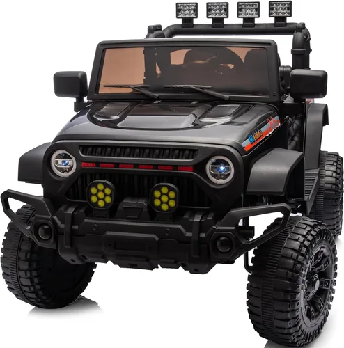 Vista 8 de Auto de juguete de 24 V, vehículo eléctrico para niños de 24 voltios con control remoto, 3 velocidades, color negro