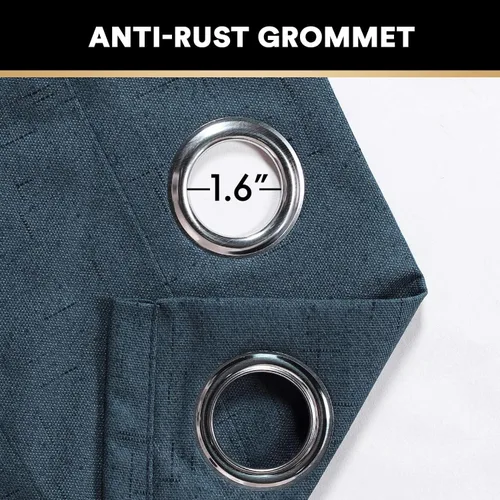 Vista 105 de PrinceDeco Cortinas con textura de lino 100% opacas de 64 pulgadas de largo, juego de 2 paneles de cortinas de lino opacas con forro aislante Arena