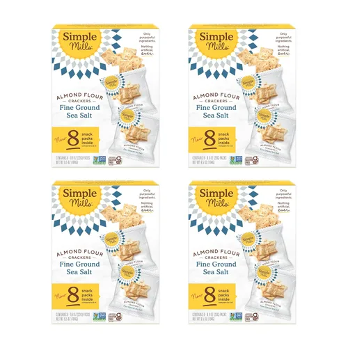 Vista 63 de Simple Mills - Galletas saladas de harina de almendras con pimienta negra en trozos, sin gluten, con semillas de lino, semillas de girasol y sin