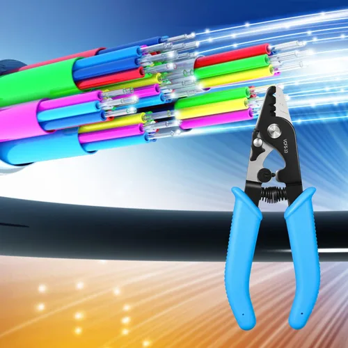 Vista 7 de 1 unid V-CFS-3 Pelacables de fibra óptica de 3 orificios de acero inoxidable herramienta de pelado de fibra óptica con mango de 6 pulgadas, azul