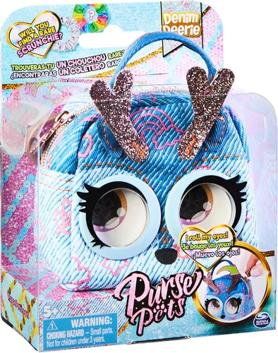 Vista 20 de Purse Pets Micros, Denim Deerie Stylish Small Purse with Eye Roll Feature