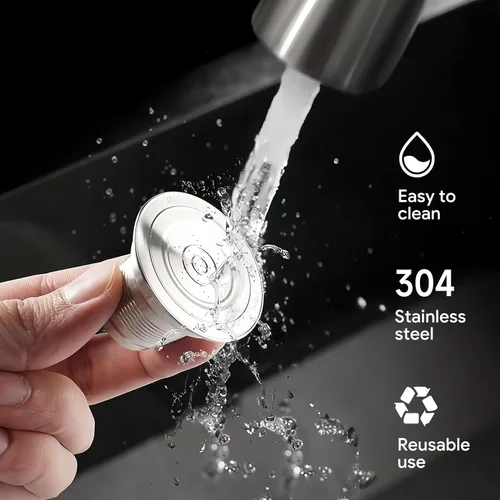 Vista 7 de 2 cápsulas de café reutilizables de acero inoxidable compatibles con L'OR Barista LM8012/60, cápsulas de café recargables de metal L'or Espresso