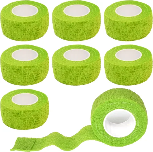Vista 15 de Paquete de 8 cintas adhesivas autoadhesivas de 1 x 5 yardas para atletismo, muñeca, tobillo, rodillas, mascotas (negro)