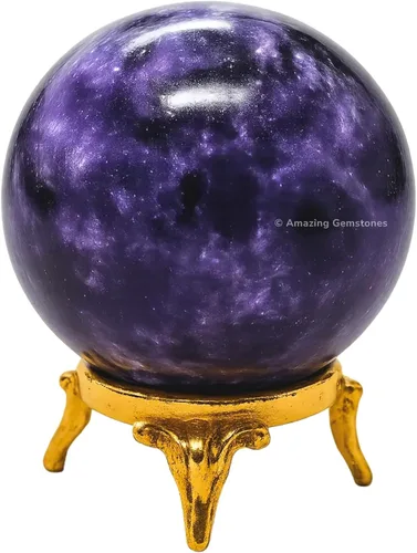 Vista 41 de Amazing Gemstone Bola de cristal de cuarzo transparente con soporte, bolas de meditación de esfera de cristal de 1.5 pulgadas para brujería y bolas