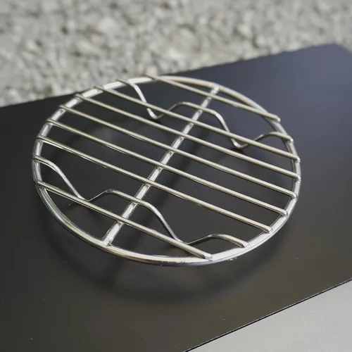 Vista 6 de CAMPINGMOON Rejilla redonda de acero inoxidable de φ4.9 pulgadas para parrilla de cocina, compatible con estufa de bolsillo para mochileros W13