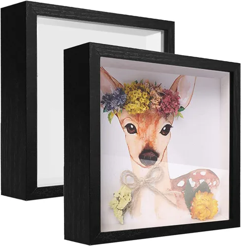 Vista 8 de Marco expositor 4x6 tipo shadow box, de madera con plexiglás, caja expositora para objetos de interés, medallas, manualidades, entradas y fotos
