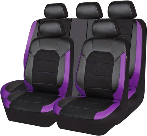 Vista 14 de CAR PASS Fundas de cuero para asientos de automóvil, cubierta universal deportiva para automóvil con esponja compuesta de 5mm