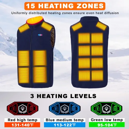 Vista 2 de Heated Vest for Men with Power Bank,Lightweight Fleece Heated Vest for Hiking,Skiing,Camping in Winter