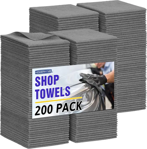 Vista 26 de Toallas de microfibra para automóviles, paquete de 24 paños de limpieza de microfibra, toallas de limpieza de 11.5 x 11.5 pulgadas, absorbentes a