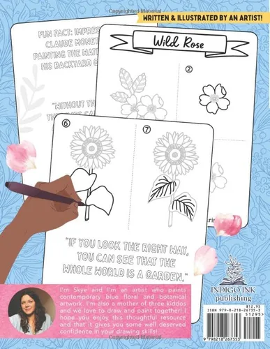Vista 2 de How To Draw Flowers Like An Artist 50 Simple Step-by-Step Line Drawings for Kids and Adults