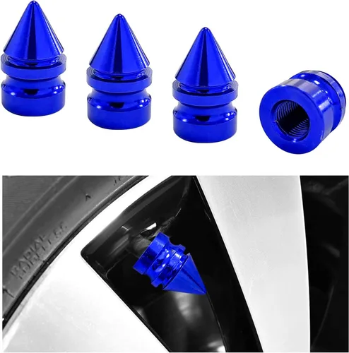Vista 12 de Ziciner 4 piezas de tapas de válvula de neumático para automóvil, accesorios de aleación de aluminio con puntas, cubiertas de válvula de rueda