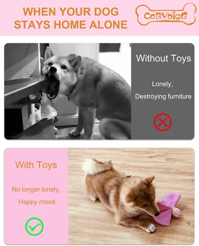 Vista 6 de Juguetes chirriantes para perros, juguetes para cachorros, sin relleno, juguetes masticables para dentición, juguete de caramelo para perros