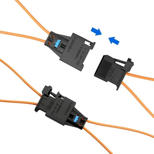 Vista 4 de SecosAutoparts A pai - Adaptador de derivación de bucle óptico de fibra óptica hembra y macho Conector universal para radio y audio compatible