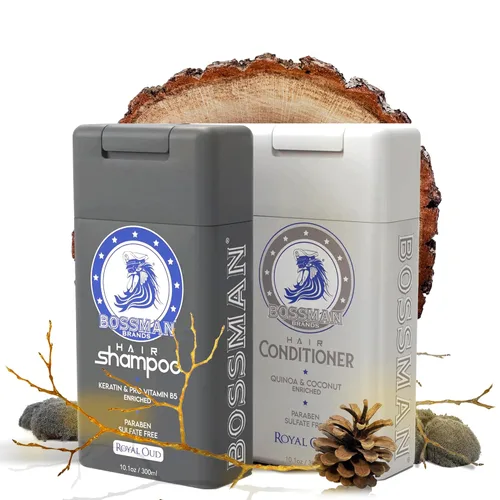 Bossman Combo de champú y acondicionador para el cabello, sin parabenos y sin sulfatos (Royal Oud)