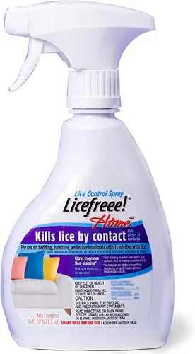 Licefreee Home Spray para control de piojos – Spray de tratamiento de piojos que no mancha para muebles, colchones, fragancia cítrica fresca, 16