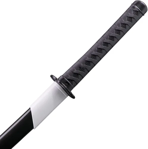Vista 6 de Espada katana japonesa – Hoja negra de polipropileno con Saya, espada de entrenamiento Samurai para cosplay, 40.1 pulgadas Hoja negra con dragón