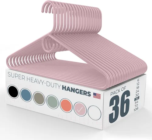 Vista 133 de Neaties Paquete de 6 perchas para ropa súper resistentes, fabricadas en los Estados Unidos, capacidad de 10 libras, perchas de plástico grueso