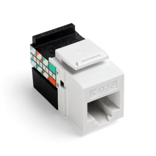 Leviton Adaptador QuickPort de 8 cables Cat 5e, enchufe Jack, paquete de 10, 5G108-AW5, blanco