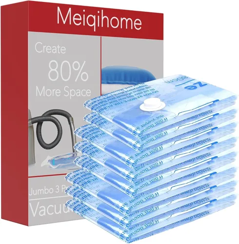 Vista 8 de Bolsas de almacenamiento al vacío 20 combos (4 Jumbo/4 Grandes/4 Medianas/4 Pequeñas/4 Enrollables), bolsas de embalaje de plástico, bolsas