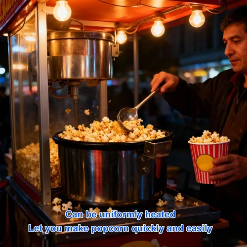 Vista 5 de Olla de palomitas de maíz de acero inoxidable de gran capacidad, compatible con gas y electricidad, portátil para el hogar