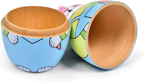 Vista 5 de Muñecas anidables, huevos de Pascua anidables, muñecas Matryoshka hechas a mano de madera para cumpleaños de niños o decoración del hogar
