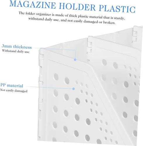 Vista 4 de OSALADI Desk File Organizer with Multiple Compartments Collapsible Binder Holder and Magazine File for Office Use Material Space-saving Design for