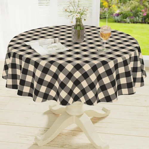 Vista 45 de misaya Mantel cuadrado de vinilo impermeable, mantel con parte trasera de franela de búfalo, mantel de plástico lavable para cena, cocina