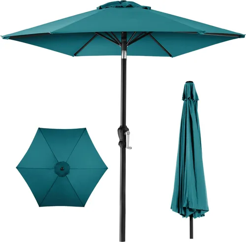 Vista 10 de Best Choice Products 10ft Outdoor Table Compatible Steel Polyester Market Patio Umbrella w/Crank and Easy Push Button Tilt