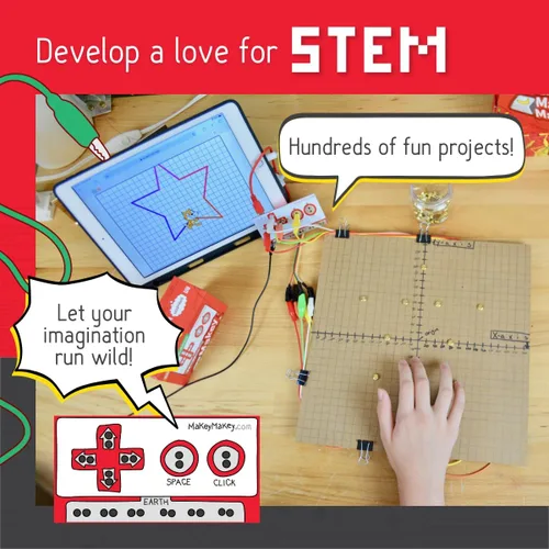 Vista 6 de Kit STEM Makey Makey de Joylabz, Kits Científicos Educativos, Miles de Actividades de Ingeniería y Programación de Computadoras, Diversión Práctica