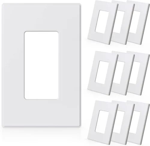 Vista 10 de ELEGRP - Placas de pared decorativas sin tornillos de 1 banda, tamaño mediano, cubierta de termoplástico irrompible para interruptor de toma de Negro
