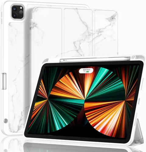Vista 15 de ZryXal Funda para iPad Pro de 12.9 pulgadas 2022/2021/2020 (6ª/5ª/4ª generación) con soporte para lápices, funda inteligente para iPad