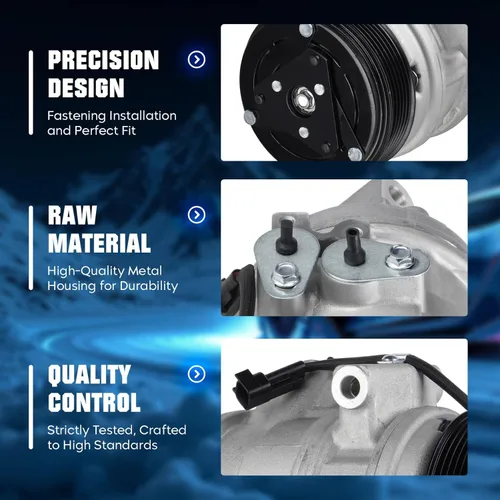 Vista 4 de Compresor de aire acondicionado CA con embrague para Lincoln MKX 3.5L 2007-2010, para MKX 3.7L 2011-2015, para Ford Edge 3.5L 07-14, para Edge 3.7L